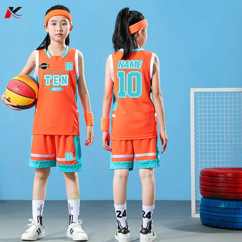 

Quick-Drying Boys Basketbll Clothes Summer Kids Basketball Uniform Two-Piece Set Children Basketball Print Tops Shorts JLS-606