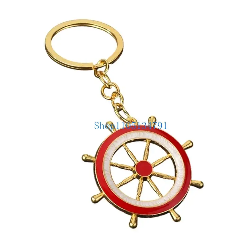 98km Blue And White Marine Keychain Ocean Theme Anchors Wheel Zinc Alloy For Gifts - view 2