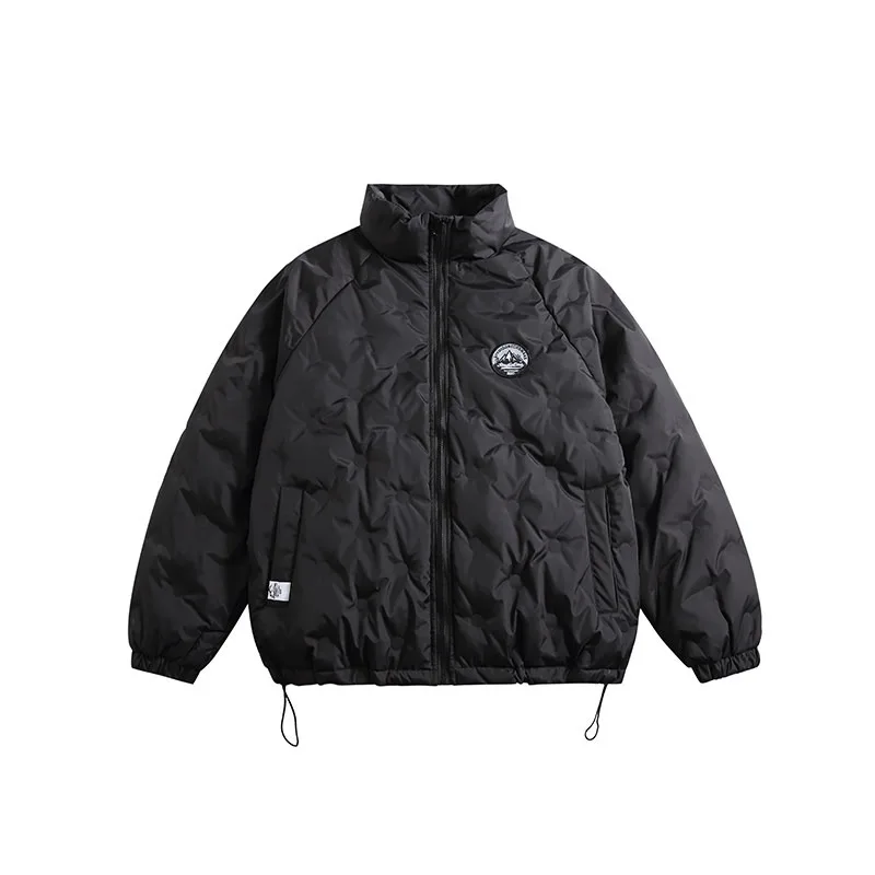 Modna, lekka kurtka puchowa męska w stylu amerykańskim ze stójką na zimę 2025, nowa, ciepła i odporna na zimno.
