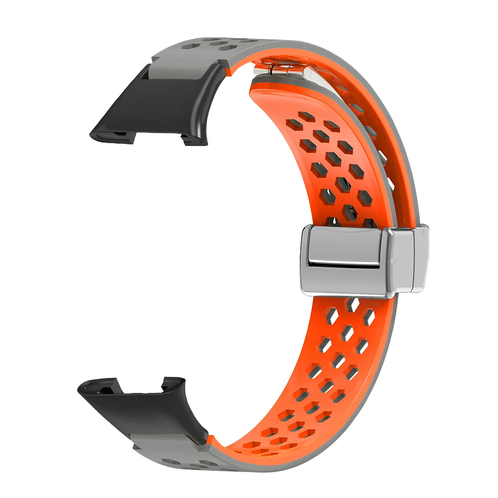 

Silicone Watch Strap with Adjustable Upgraded Magnetic Buckle & Breathable Hexagonal Air Holes For Xiaomi Band 7 Pro Sweatproof