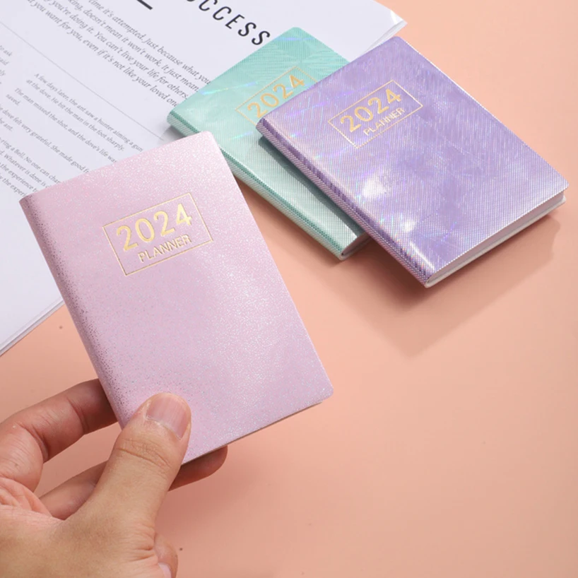 Mini Notebook Planner Agenda 2024 Caderno To Do List Journal Laser Notebooks Diary Weekly Planner Libretas Stationery Note Book