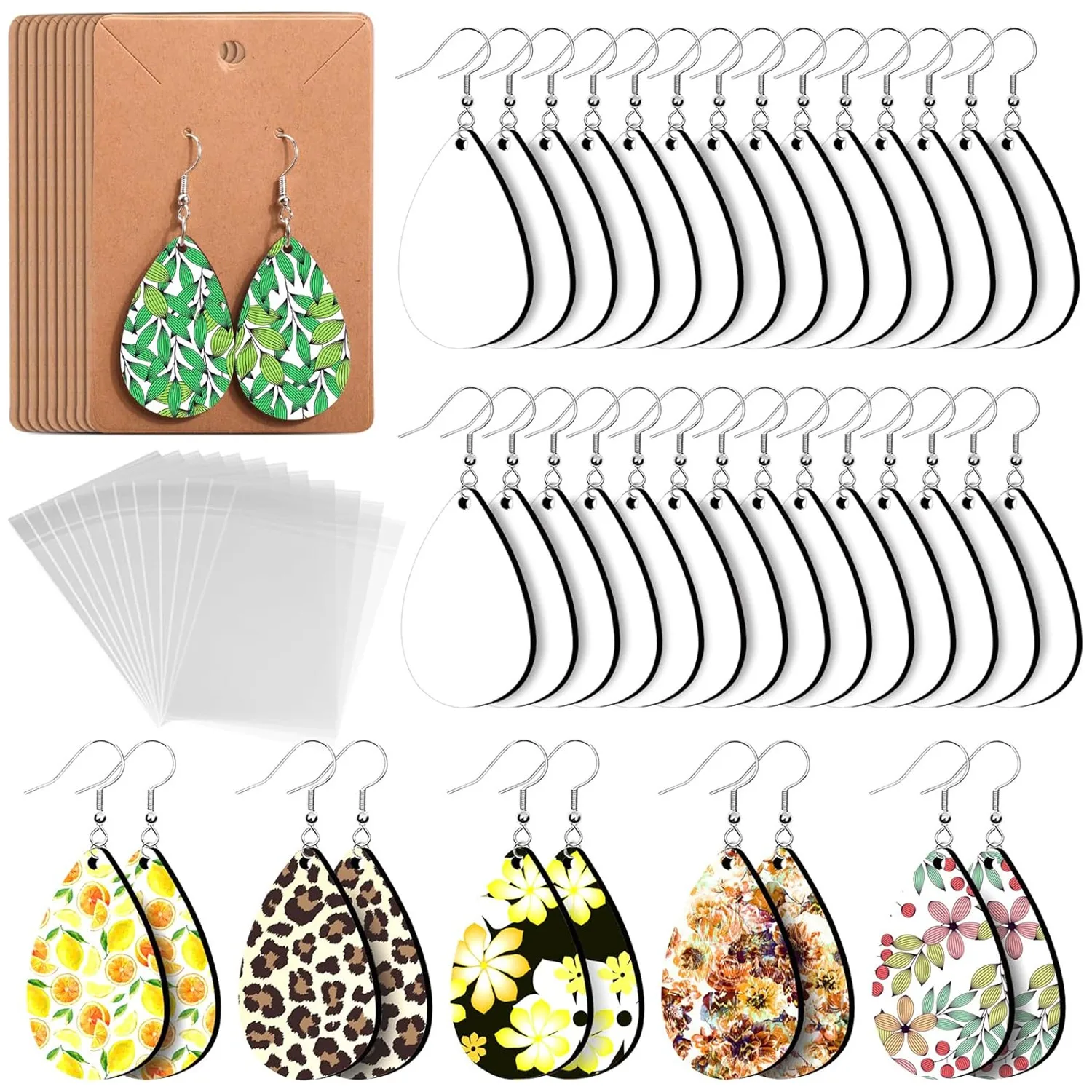 

Sublimation Blanks Products Earring Bluk with Earring Hook and Jump Ring for Halloween Christmas Women Girls DIY Earring Project