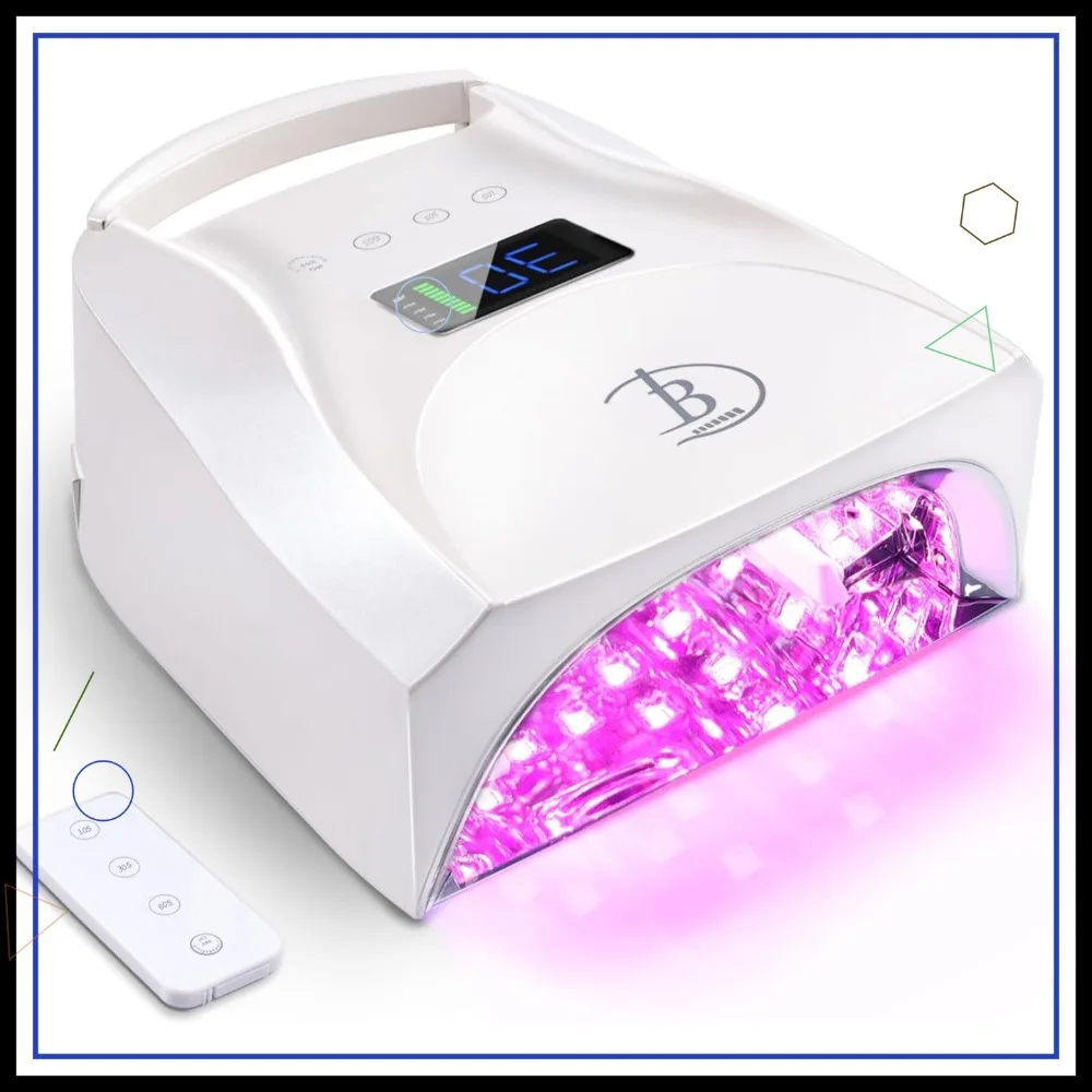 

96W Cordless LED Nail Lamp, Auto Sensor, Remote Control, Rechargeable for Gel Polish
