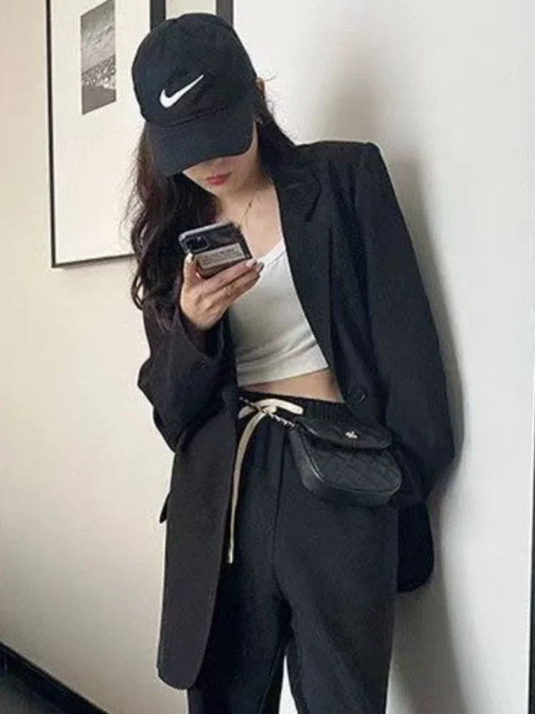 Blazers Women Casual Simple All-match Basic Korean Style Classic Temperament Ladies Fashion Ulzzang Spring Vintage Streetwear