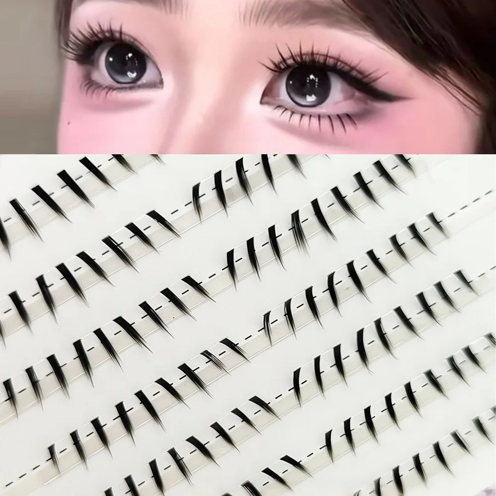 Vintage Early Style Bottom Lash Cat Paw Wet Tip Lower False Eyelashes 0.05mm Black 5-8mm C Curl Mange Eye Under Eyelashes