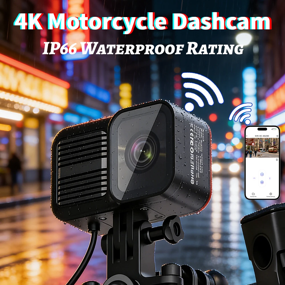 

Двойной 4K 1080P мотоциклетный видеорегистратор, 2 камеры, водонепроницаемый IP66, видеорегистратор, Wi-Fi, GPS, передние и задние аксессуары для вождения