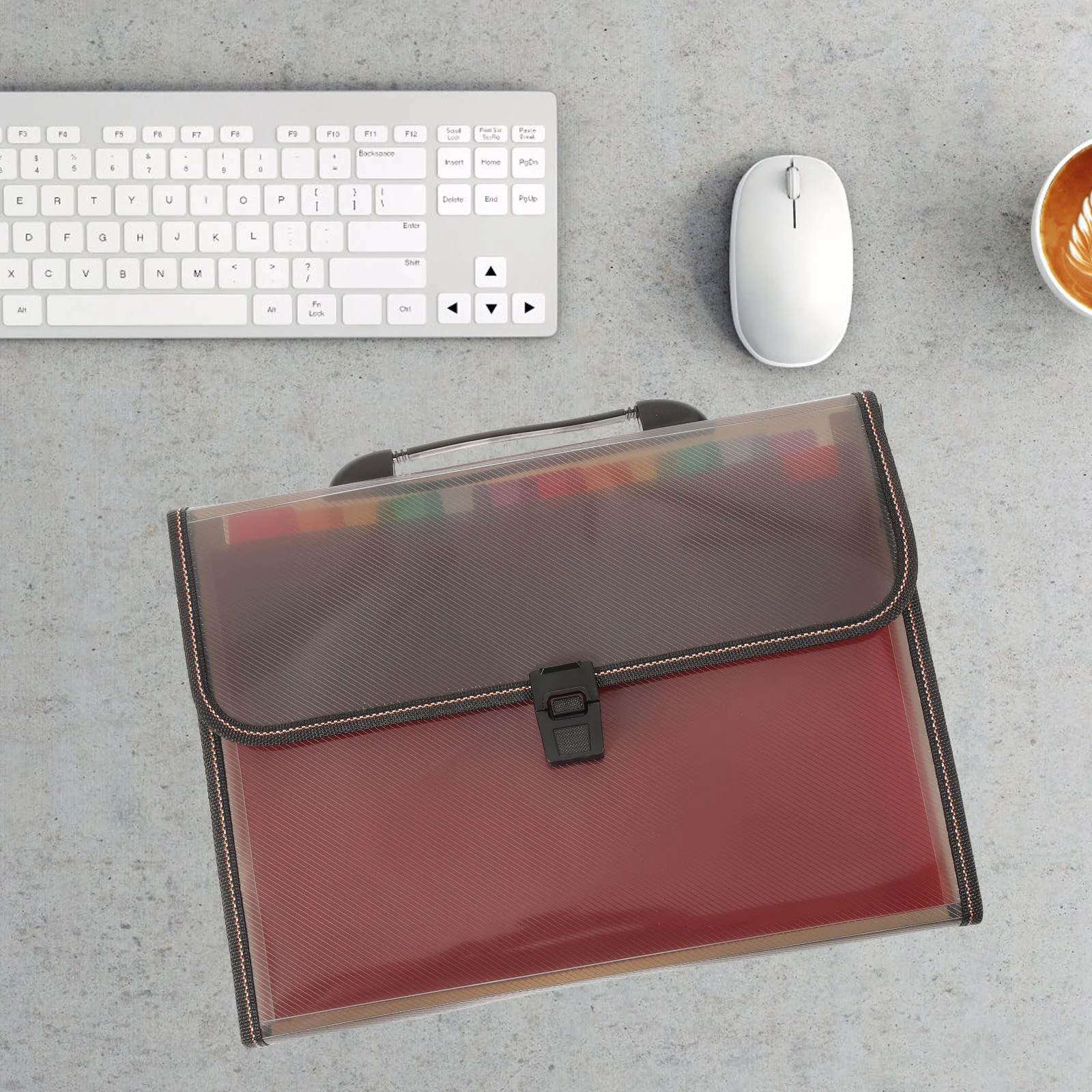 Rainbow Inner Pages Sorting File Bag Accordion Binder Portable Organizer Multi-layer Desktop Folder