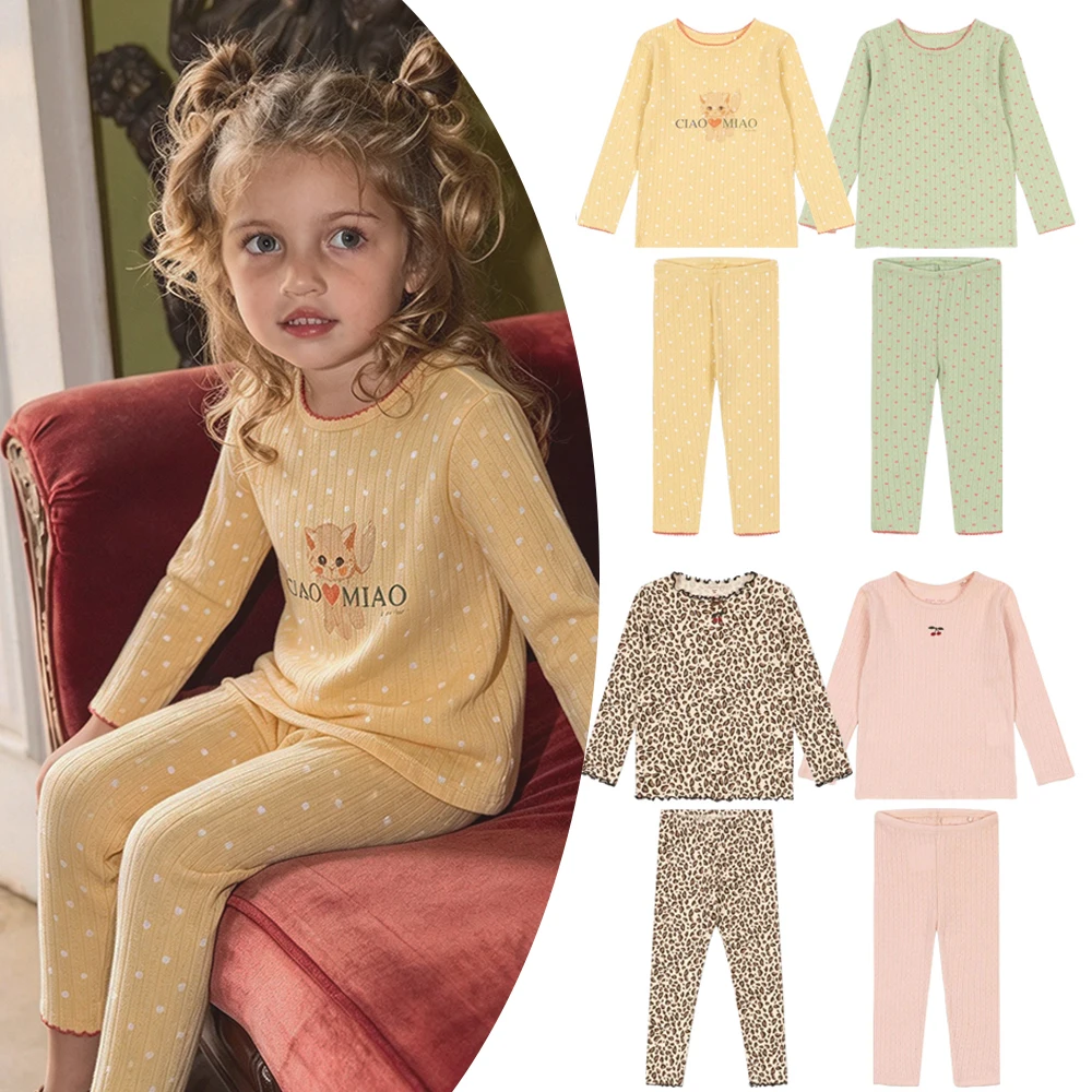 2026 KS New Children's Underwear Warm Pants Children's Pajamas Girls' Cotton Warm Tights Children's Home Clothes Winter