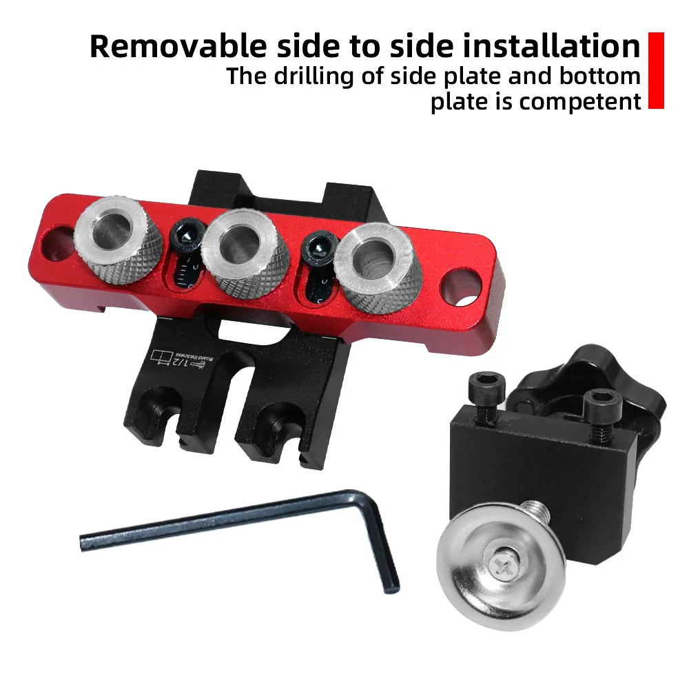 Holzbearbeitung 3-in-1-Dübellehre, Universal-Dübelle, Nockenlehre, Holzloch-Bohrführung, Locator, verstellbares Taschenloch-Jig-Set – Detail 4