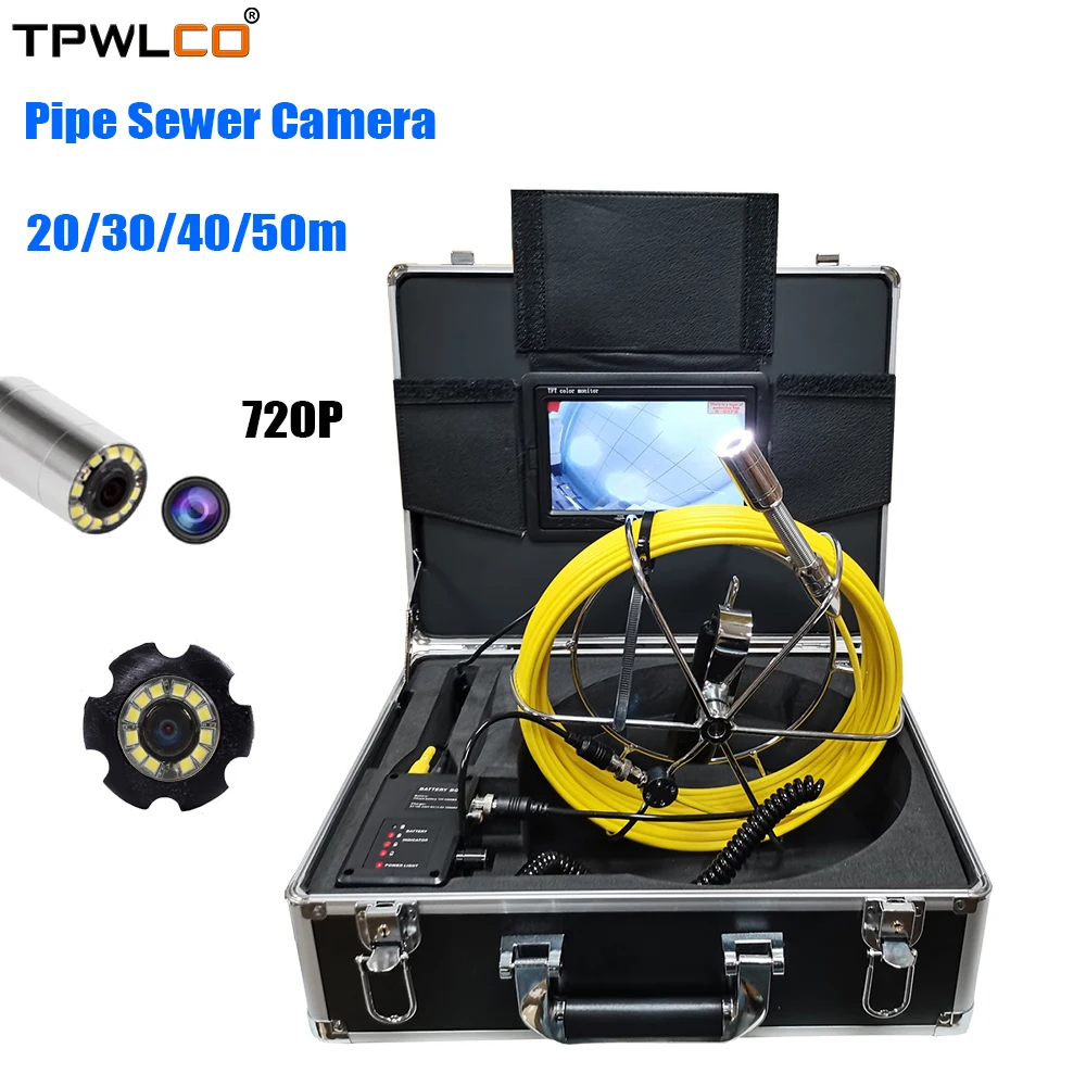 

20M 7 Inch Screen Industry Pipe System Inspection Camera Underwater Drain Endoscope Sewer Camera with 23mm Lens