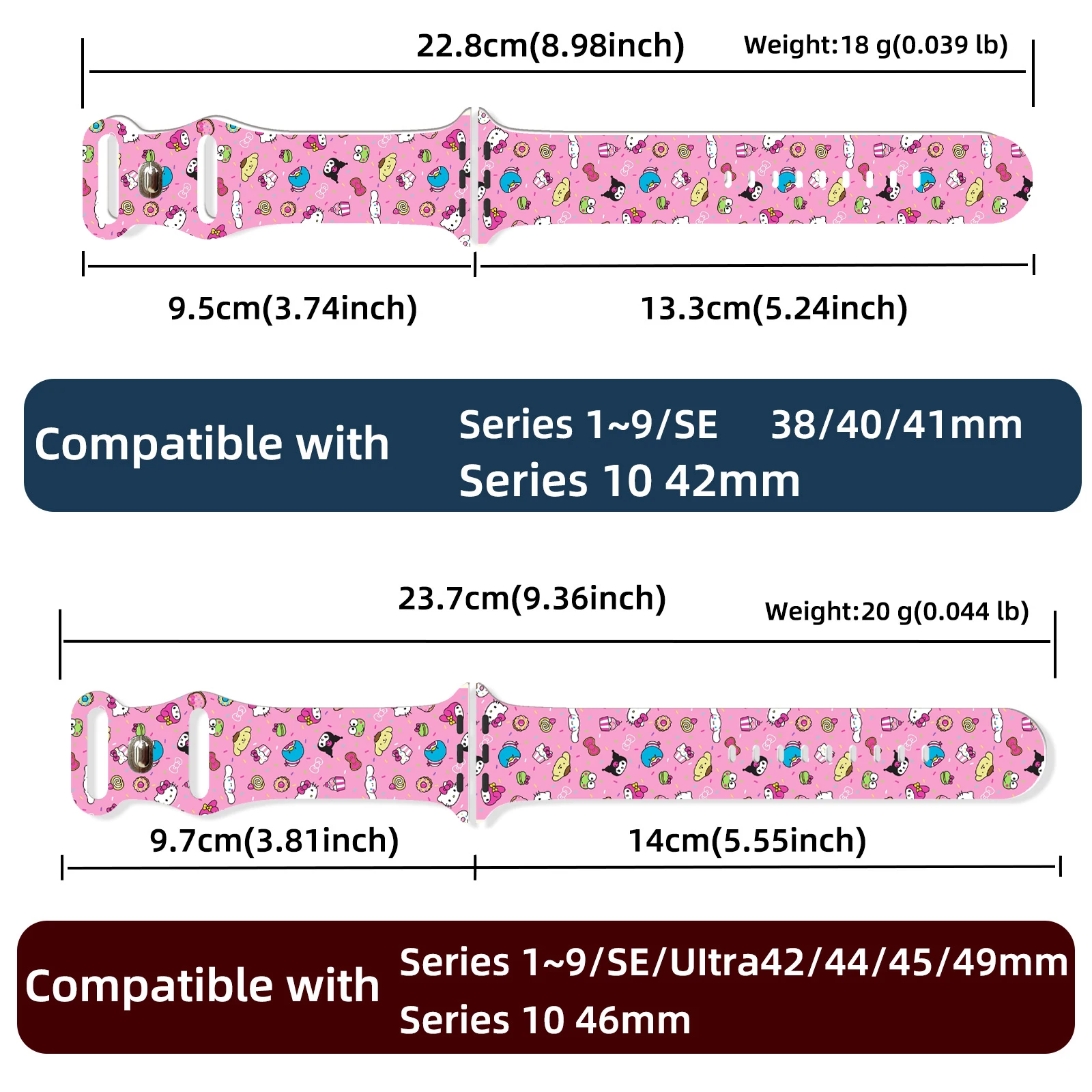 Tali Seri Sanrio Hello Kitty untuk Jam Tangan Apple 11 10 9 8 SE Tali Jam Silikon Dapat Diganti untuk IWatch 44Mm 42Mm 41Mm 40Mm