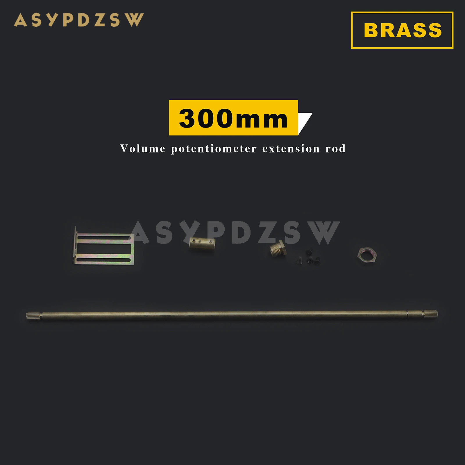 ASYPDZSW Brass 300mm Volume potentiometer Extension rod Audio connecting rod Extension shaft