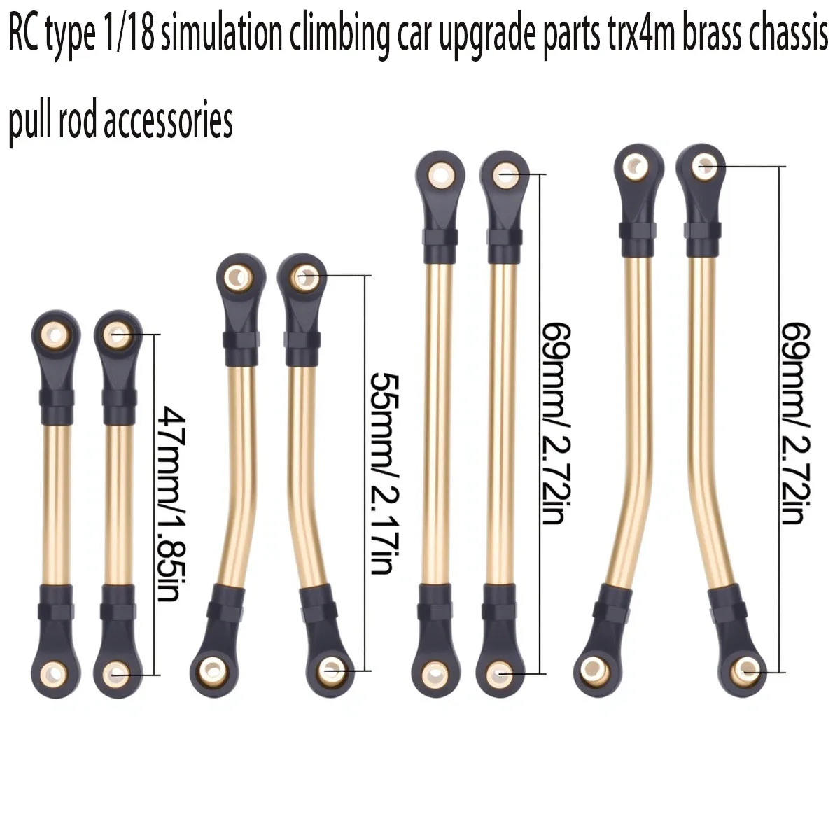 RC type 1/18 simulation climbing car upgrade parts trx4m brass chassis pull rod accessories