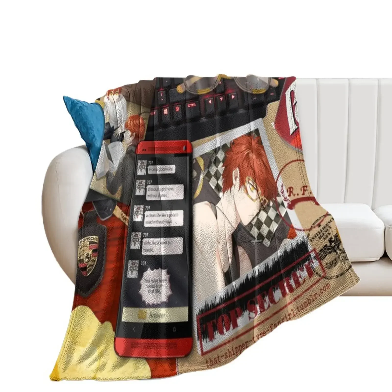 

MysMe - 707 Throw Blanket Luxury Brand cosplay anime For Decorative Sofa Soft Plush Plaid Blankets