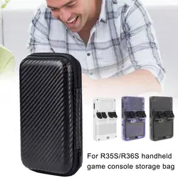 Carrying Case For R35S/R36S Handheld Game Console Carbon Fiber EVA Hard Shell Storage Bag Portable Anti-fall Protective Case