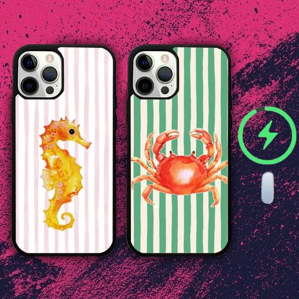 

Cartoon Undersea Animal Phone Case For iPhone 16e,16,15,14,13,12,11,Plus,Pro,Max,Mini Magsafe Magnetic Wireless Charging