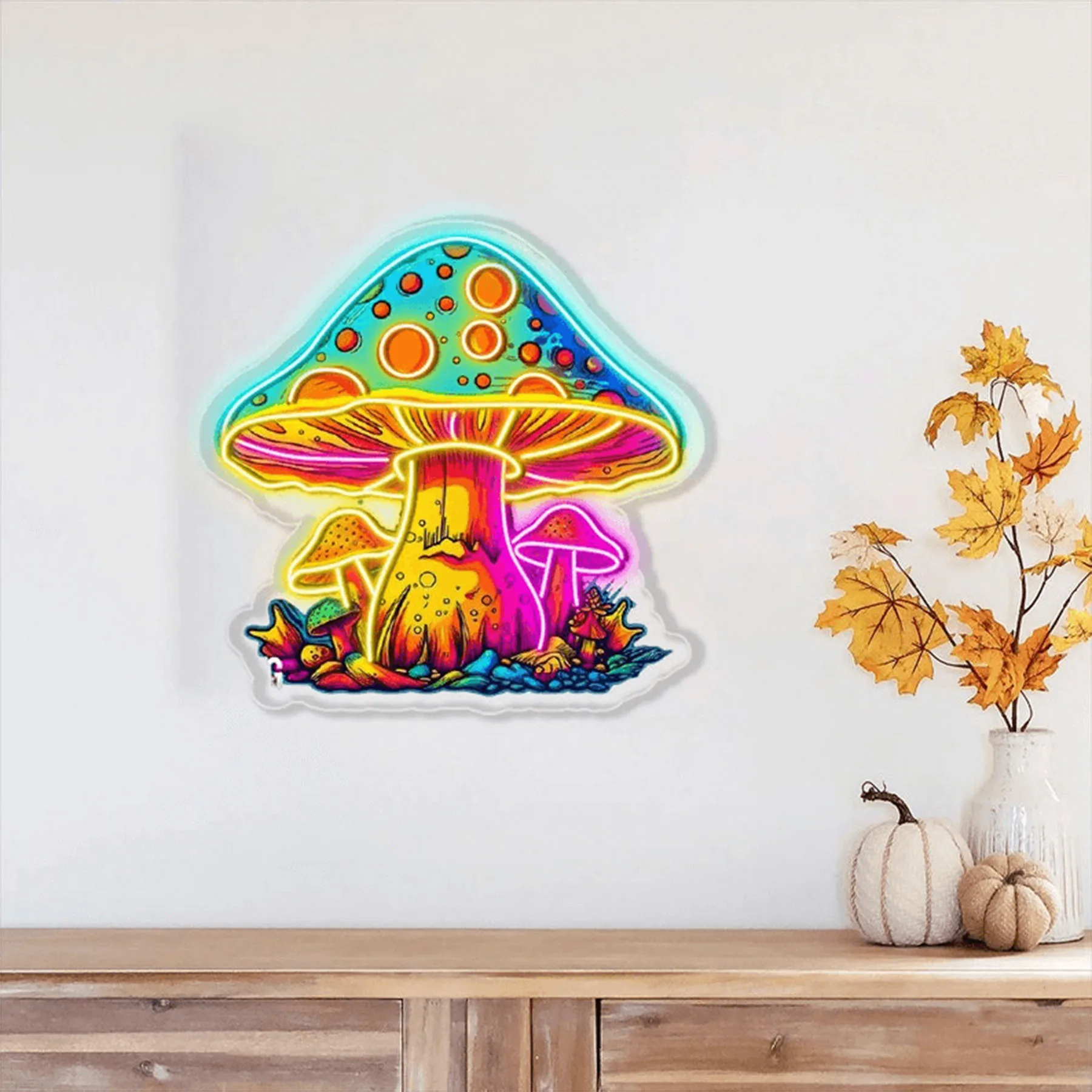 

Moon Mushroom Neon Sign Wall Decor Mushroom Bedroom Night Signs USB Dimmable Neon Girls Game Room Kids Room Home Bar Decor