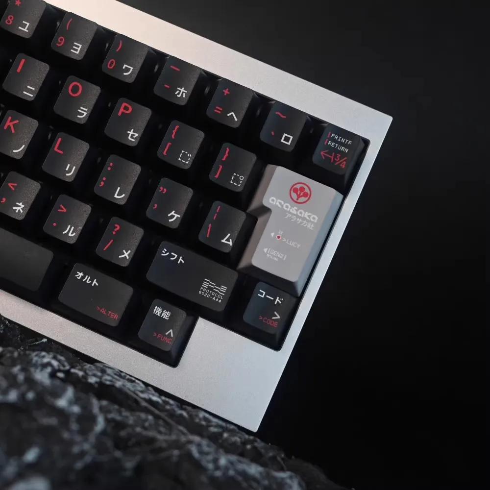 140+ Keys/set Arasaka Gaming Keycaps PBT Dye Sublimation Black Red Key Caps Cherry Profile Anime Game CBPK 2077 Keycap MX Switch
