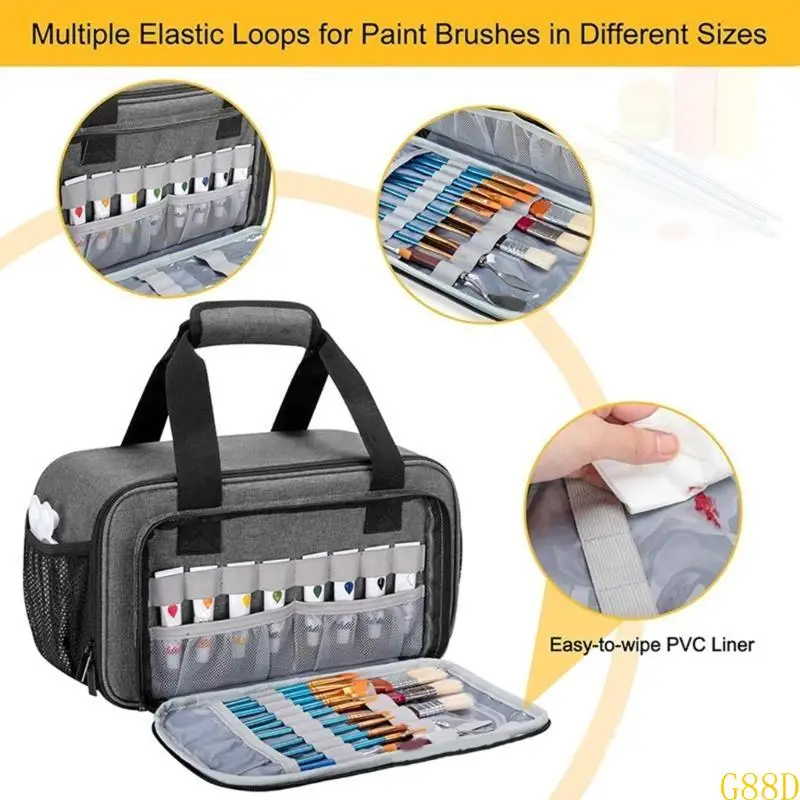 

G88D Acrylic Paint Carry Paint Storage Case Art Supply Organizers Hold 50 Bottle
