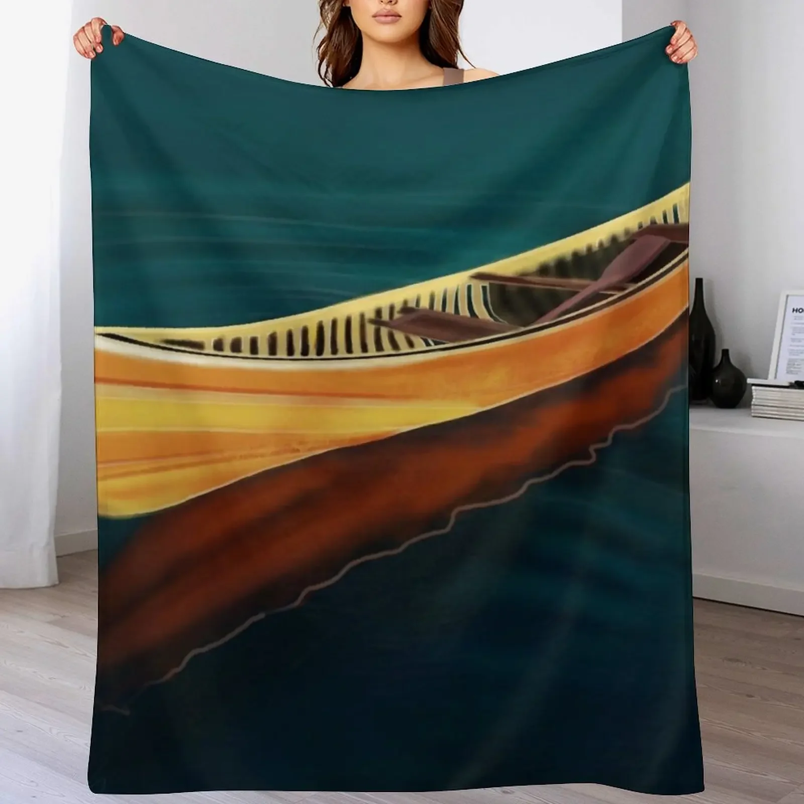 

Canoe in Silence Throw Blanket Luxury Thicken Bed Fashionable Blankets For Sofas For Baby Blankets
