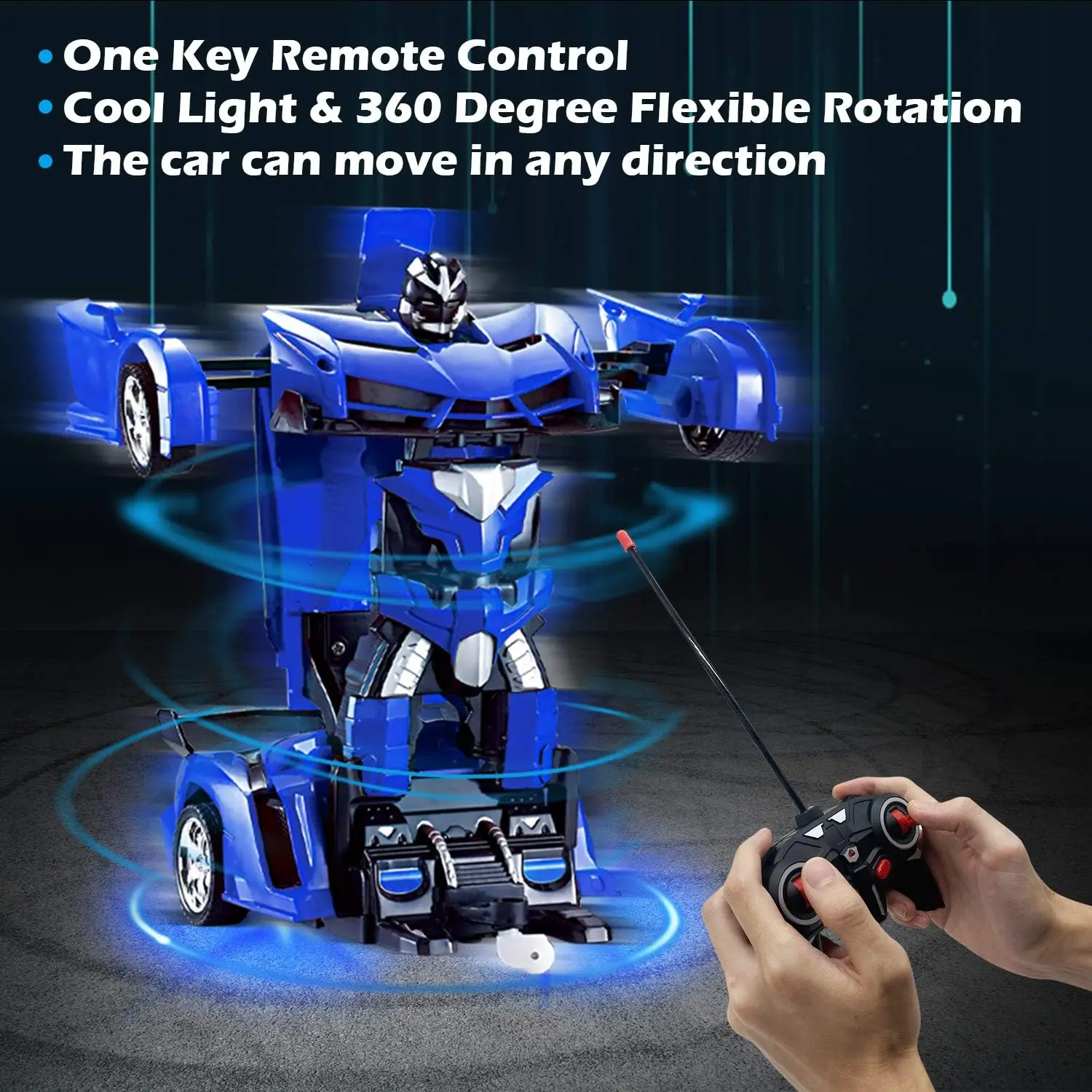 Auto telecomandata - Trasforma i giocattoli robot per ragazzi e adolescenti, auto RC ricaricabile con luci, auto RC da 2,4 Ghz ricaricabile 1:18