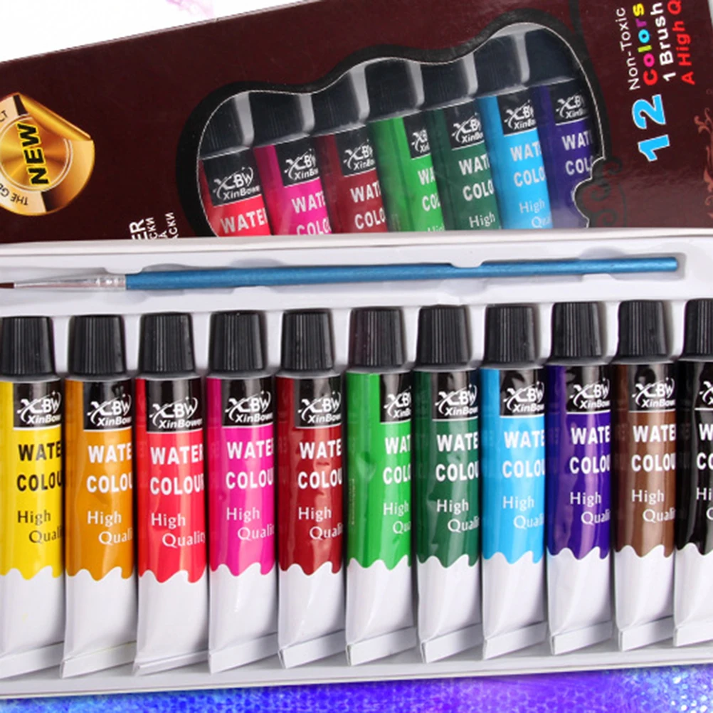 

Watercolor Paint Set Vibrant Colorful Kit Rich Pigmented Quick-Dry Foldable Storage Space-Saving for Artists Teens
