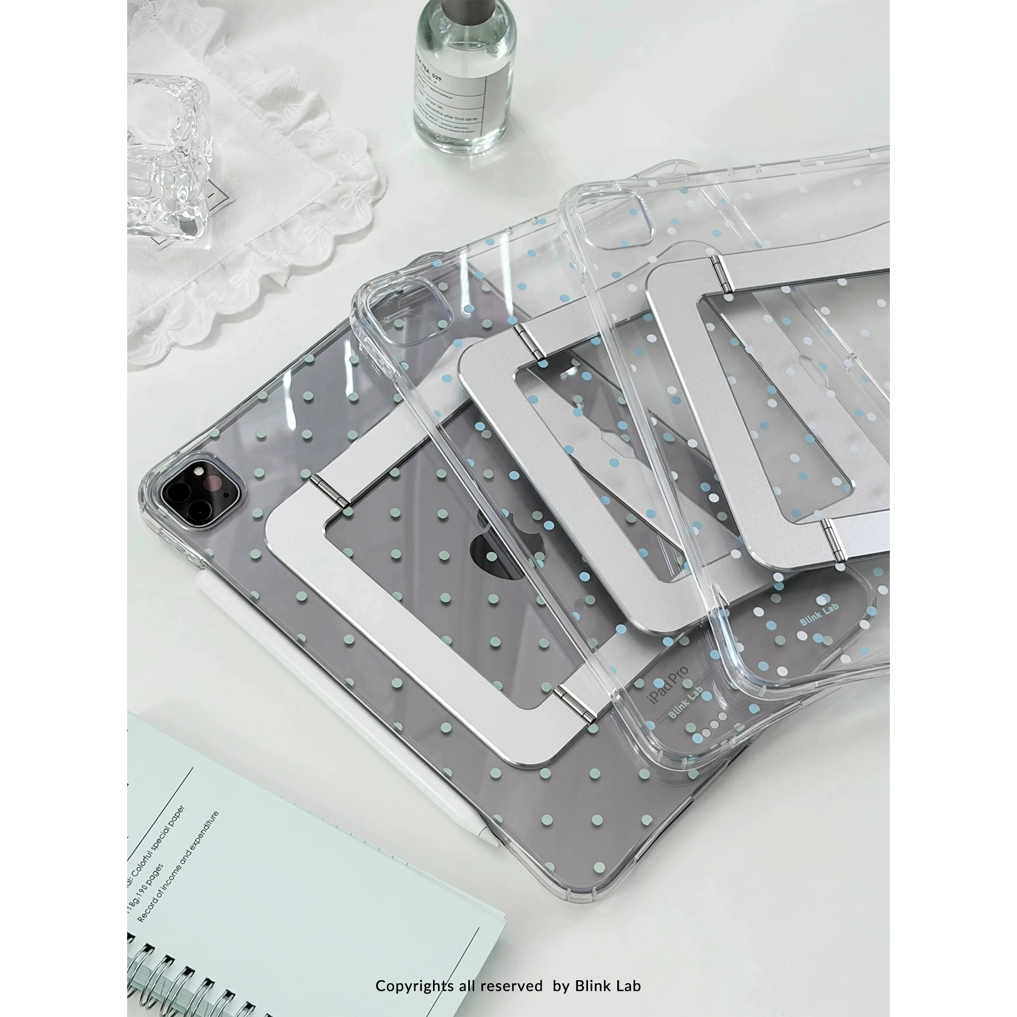 Korean Polka Dots Clear Case For iPad Air 11 13in M4/ M3 M2 Pro11 12.9 13'' Air 5 4 10.9'' 10th Cover With Clear Hard Back Shell