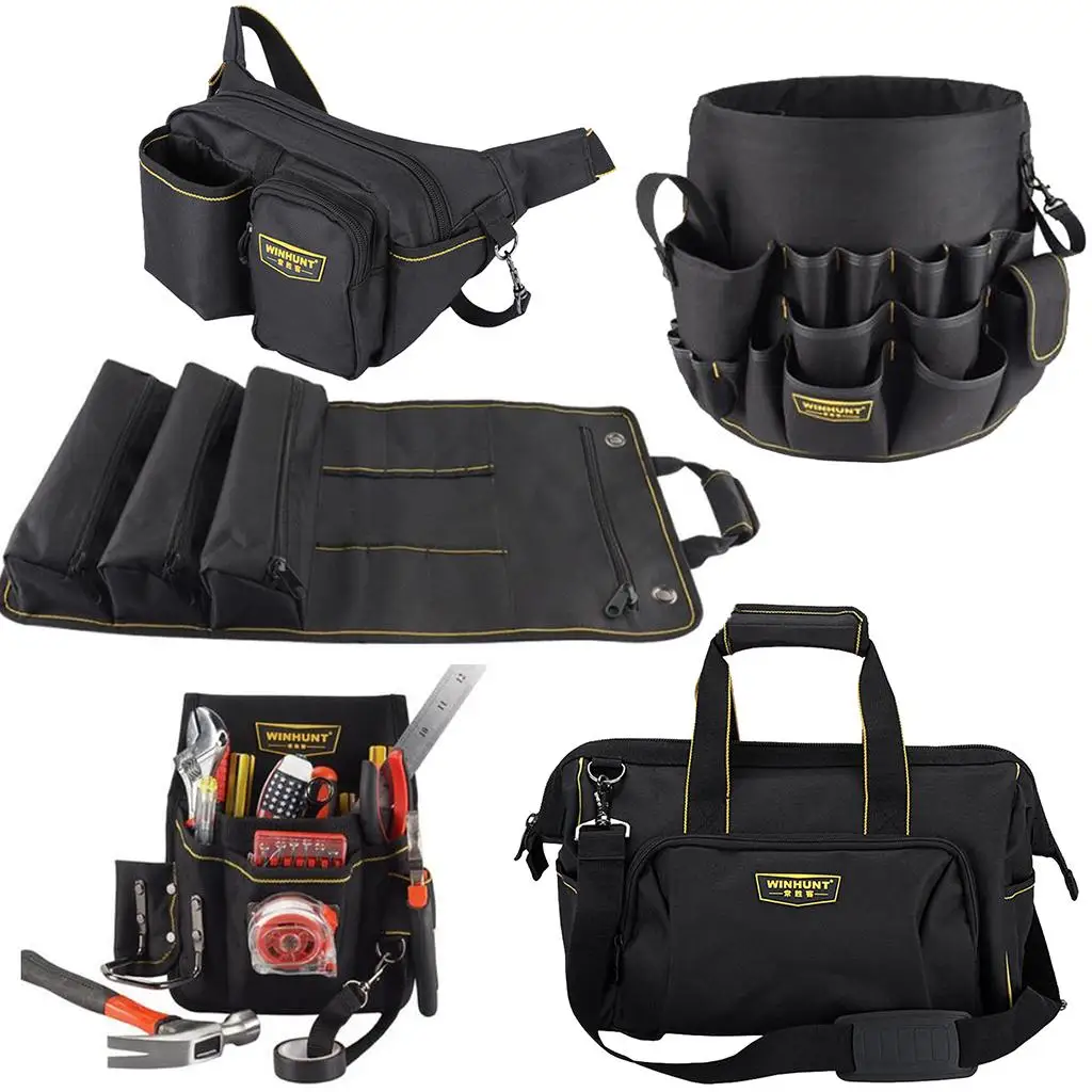 Durable Canvas Tool Bag Organizer Large Storage Bucket for Mechanics Plumbers and Gardeners Tools