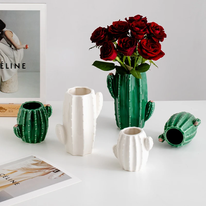

Ceramic cactus vase - Creative decorative dried flowers for hydroponic fresh flowers