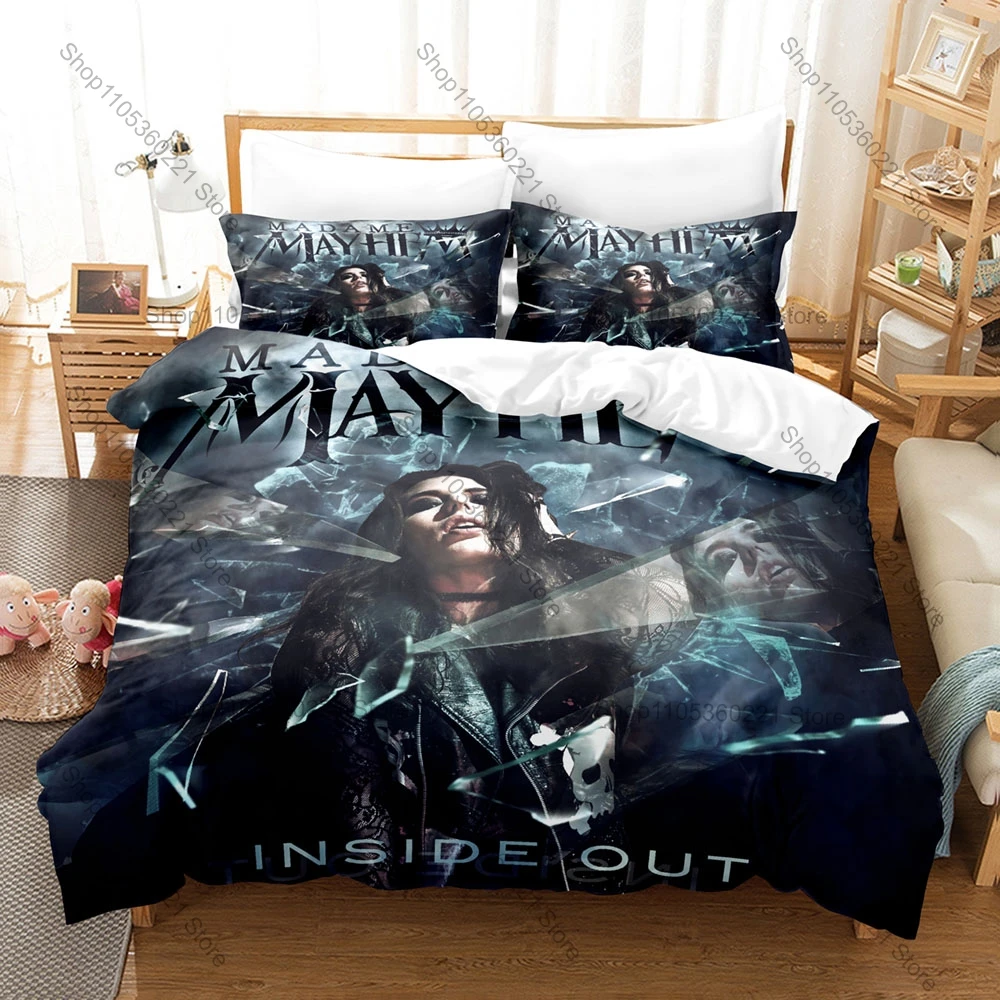 Cool Mayhem Duvet Cover + 2 Pillowcases Daemon Skull Dark Horror Print Soft Quilt Cover Set Underground Metal Bedroom Decoration