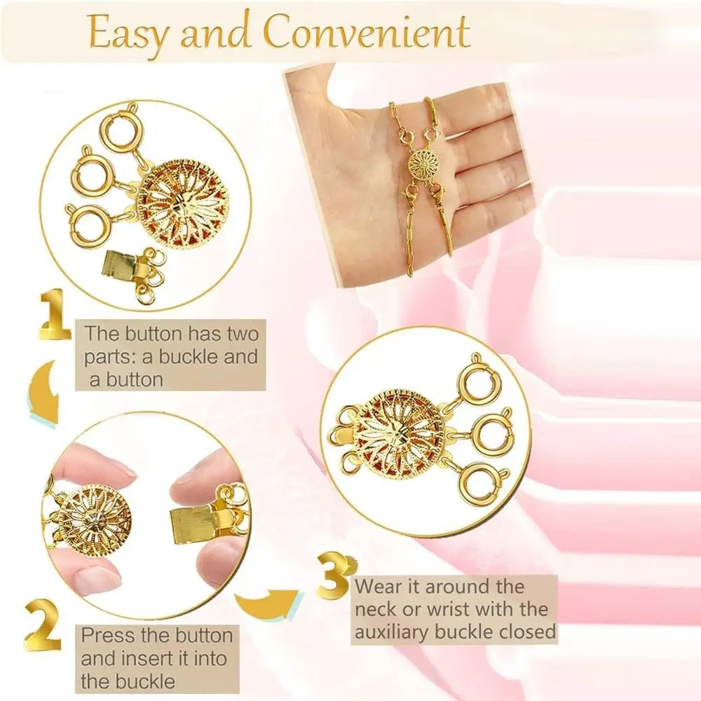 ตัวล็อคสร้อยคอแบบซ้อนชั้นสำหรับสร้อยคอลายกุ้งล็อบสเตอร์ สีเงินเมทัลลิก ตัวล็อคสำหรับสร้อยคอแบบซ้อนชั้น DIY สีทอง อุปกรณ์ทำเครื่องประดับ DIY