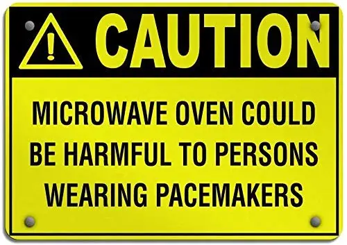 Activity Sign Campground Signs Park Sign 8x12in,Microwave Harmful to Person Wear Pacemaker,Parking Sign Vintage Warning Sign Pla