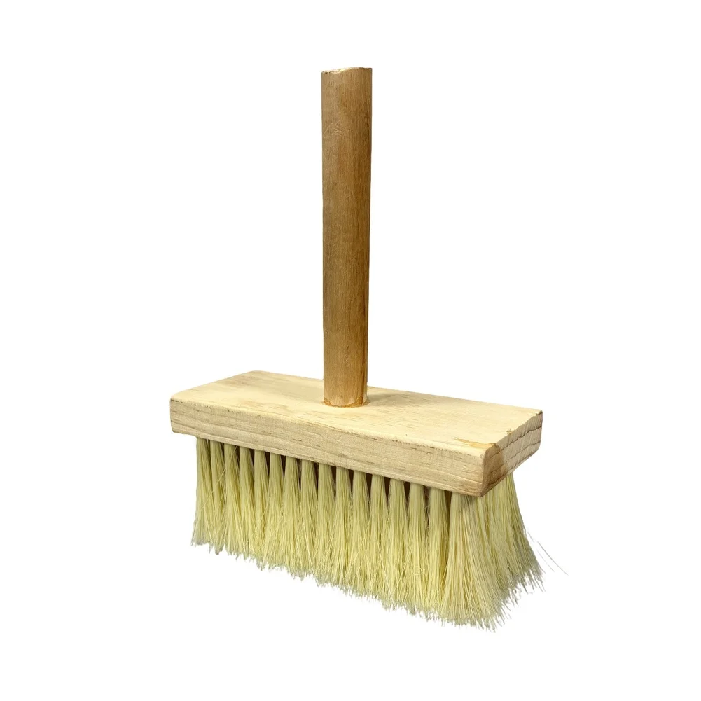 Cleaning Brush for Walls Floors and Ceilings Featuring Flat Design Dense PE Bristles and Smooth Pine Wood Handle 235x150mm