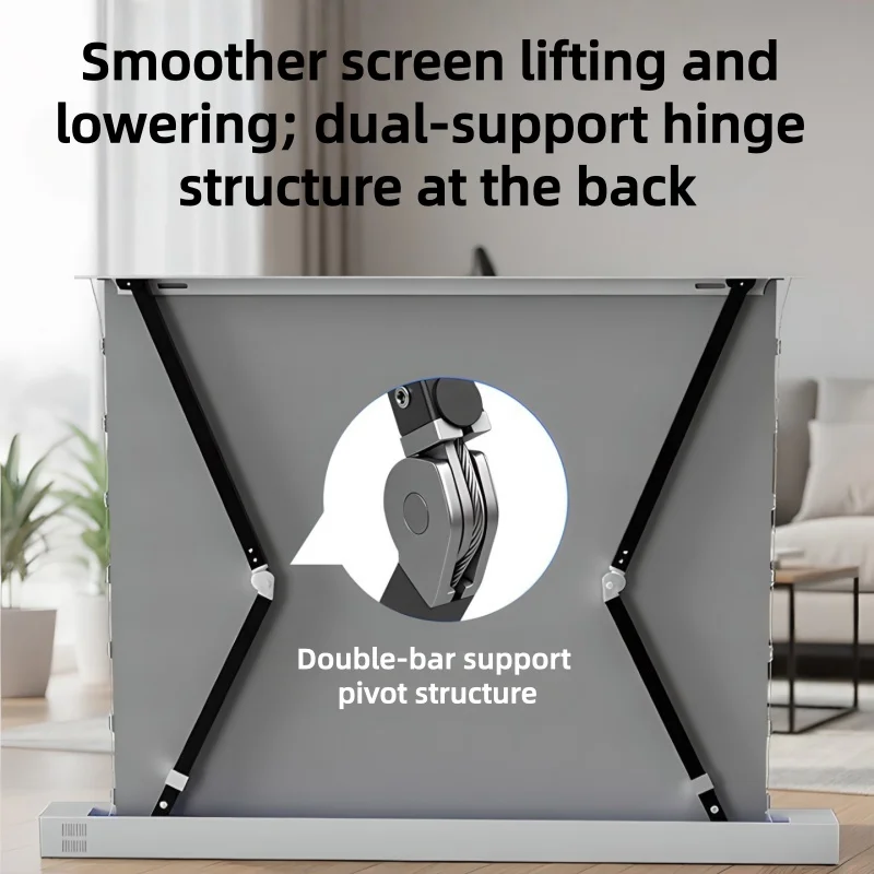 Auto Floor Rising Tab Tension ALR Projector Screen Built-In Sound Bar Motorized Electric Upright Projection Screen