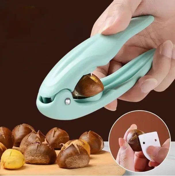 Clip per dado in plastica da 1 pezzo con lama seghettata a croce universale 3 colori apri per castagne da cucina clip per alimenti antiscivolo