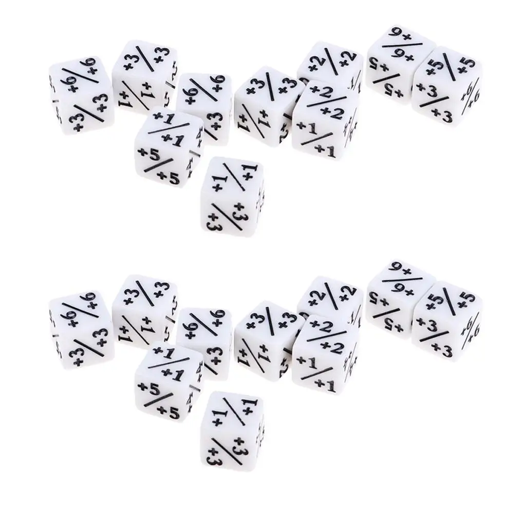 20/Set White 16mm Six-sided Acrylic 6-Die for Role Playing Game DND RPG Table Games