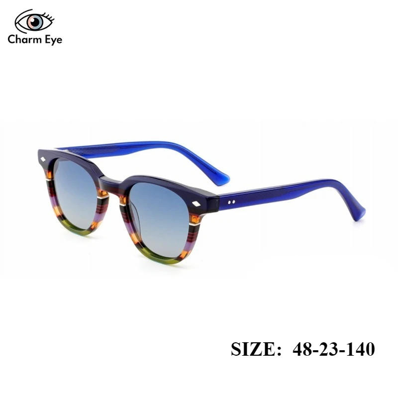 

Sports Sunglasses Men New Fashion Rice Nail Oval Retro Personality Women High-end Sunscreen Handmade Acetate Sun Glasses UV400