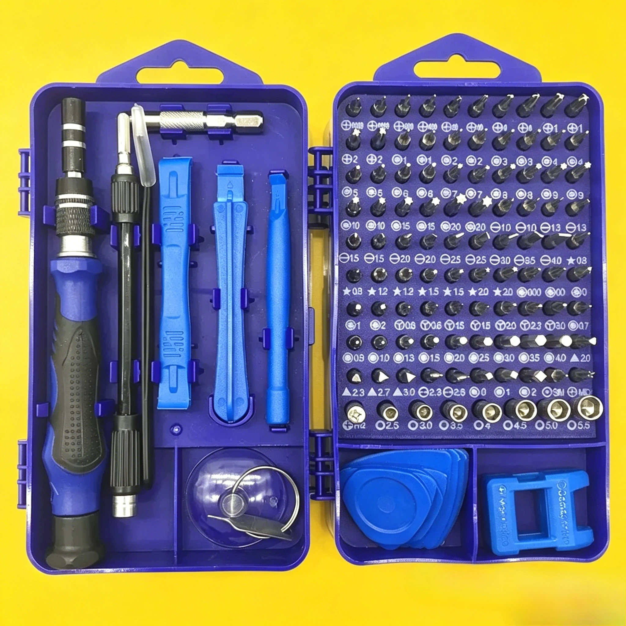 Juego de Destornilladores Magnéticos 115 en 1, Kit de Herramientas de Reparación Multifuncional para Laptop, Teléfono, Hogar y Bricolaje
