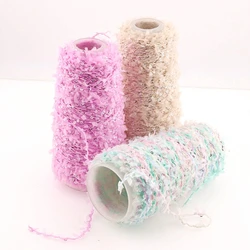 50g Silk Mercerized Special Sequin Rainbow Butterfly Paper Yarn Colorful Fancy Blend Partner Thread for Hand Knitting Sweater Su