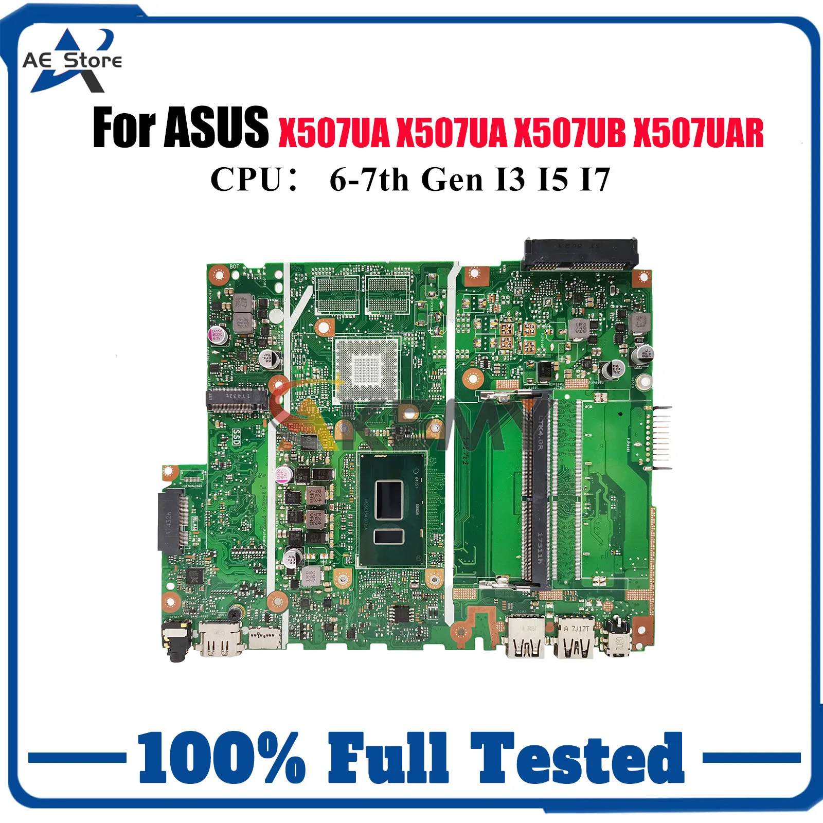 

X507UA Laptop Motherboard For ASUS X507UBR X507UFR Y5000U X507UF X507U A507U X507UAR X507UA X507UB F507U Mainboard I3 I5 I7 CPU
