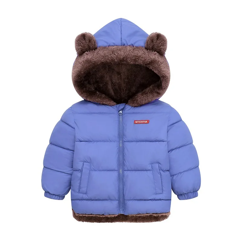 Boys Thickened Coat Children Cute Casual Jacket Autumn Winter New Girls Hooded Fashion Comfortable Overcoat 2-6 Years Old