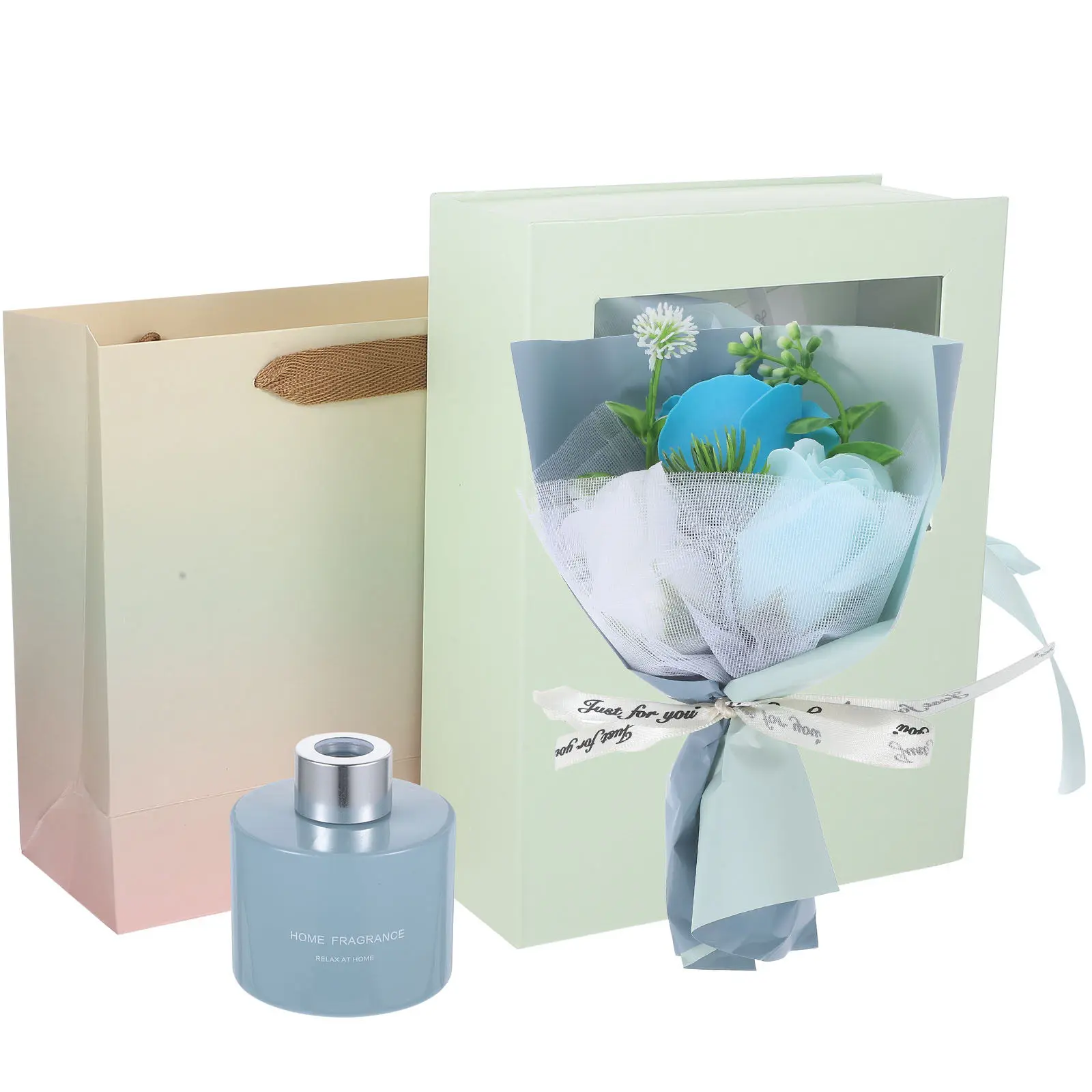 1 Set de Jabones Aromáticos en Caja de Regalo con Flores Preservadas Delicadas, Regalo Romántico para el Día de San Valentín, Decoración de Amor Eterno