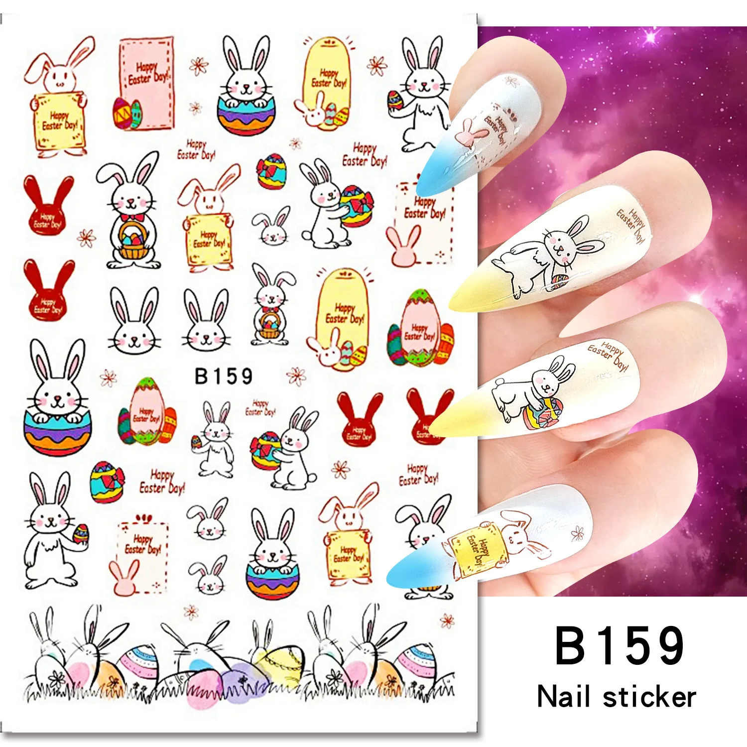 Pasen Serie Nail Art Stickers Nagelsticker Schattige Bunny Zootopia Manicure 2024 Nieuwjaar Nagel Sticker Puka Konijn Nagel Charme