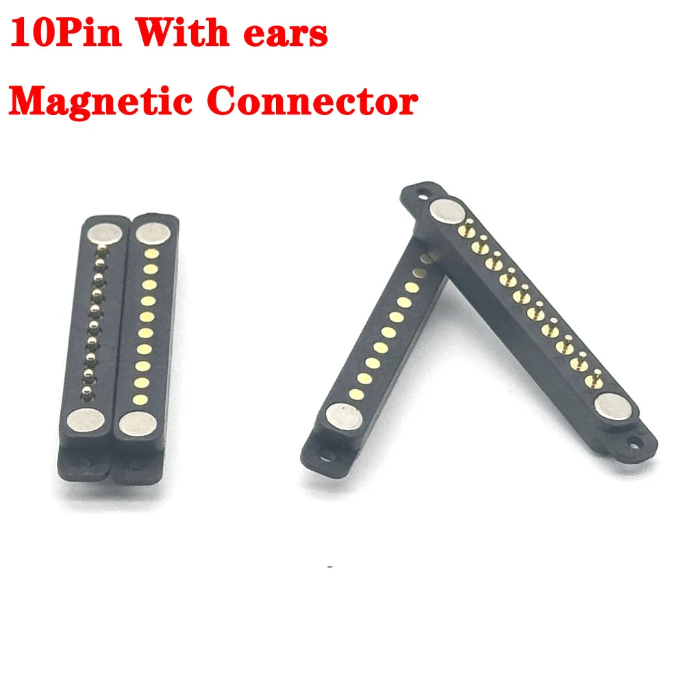 100Pair 5V 1A Magnetic Pogo Pin Connector 10Pin Pogopin Male Female 2.54mm Spring Loaded DC Magnet Connector Power Socket