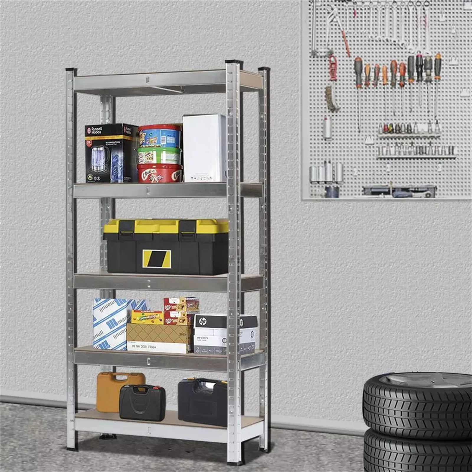 

5 Tier Boltless Garage Shelving Unit Storage Rack Metal Warehouse