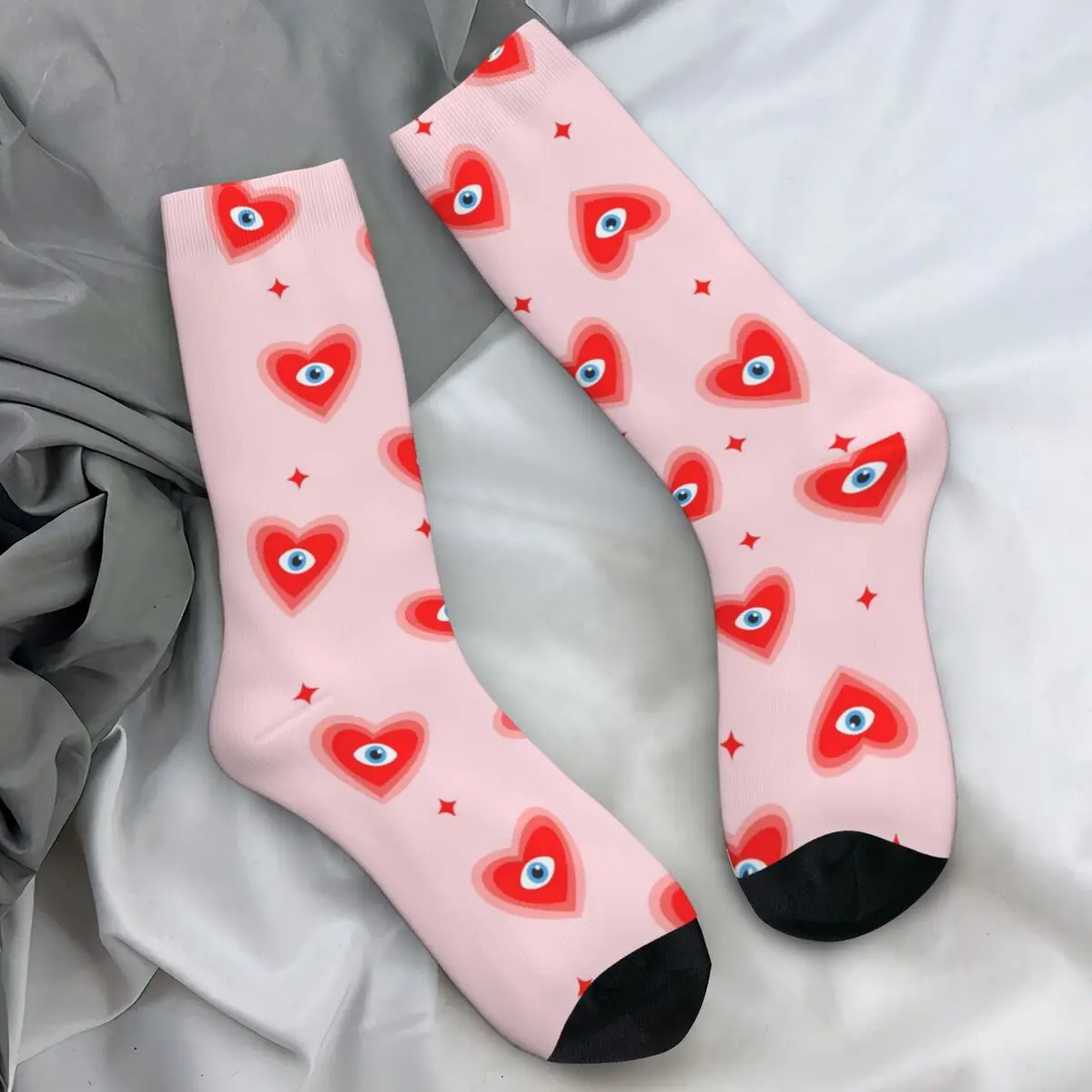 Luxury Brand Heart Eyes Socks Winter Stockings Fashion Men Soft Socks Pattern Skateboard Anti Sweat Socks