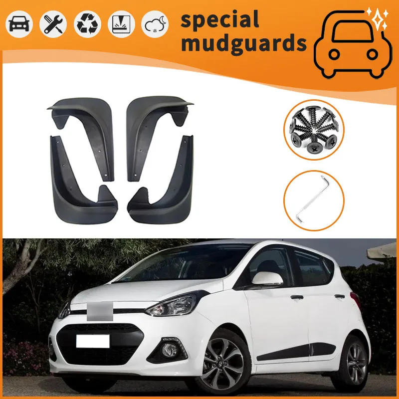 For 14-24 Hyundai i10 Mudguards Fender Mudflaps Front Rear Flares Splash Guards Cover Car Accessorie