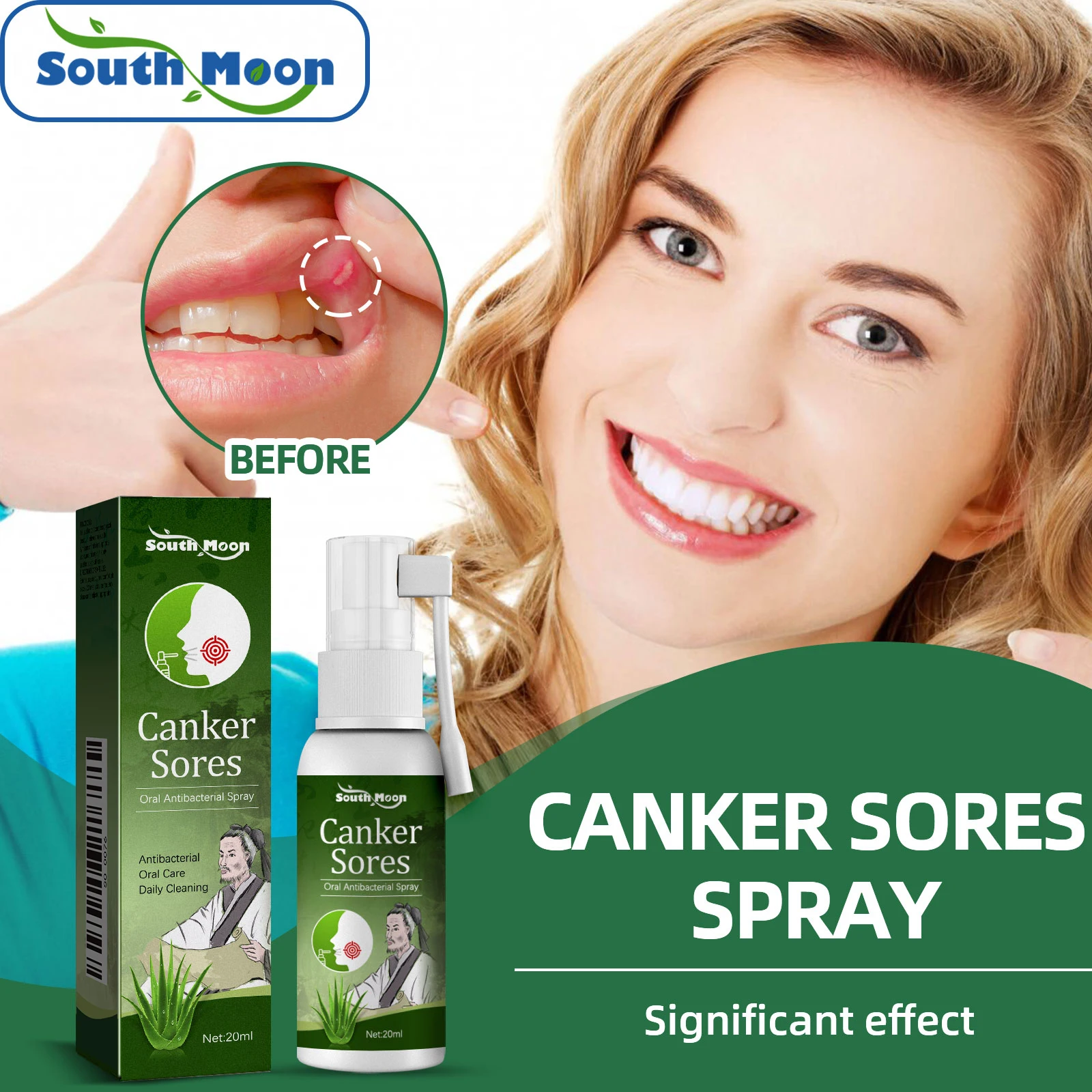 

20ml Oral Ulcer Spray Canker Sores Swelling in The Gum Fresh Breath and Mouth Ulcer Care spray Oral Care