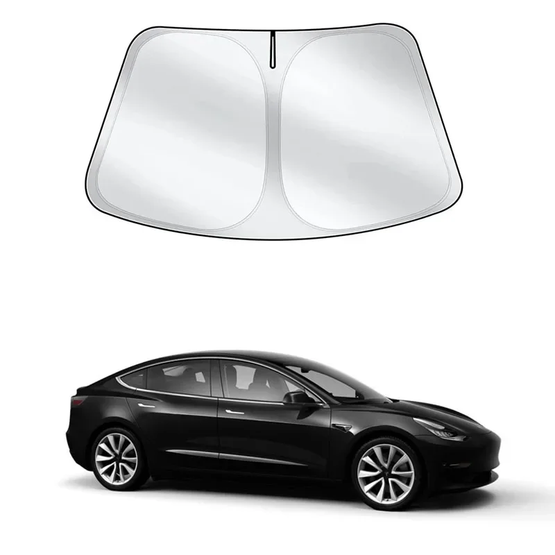 Sunshade Designed for Tesla Model 3/Y Exclusively,Car Sunshade Windshield for Sun Visor Protector Blocks UV Rays Heat