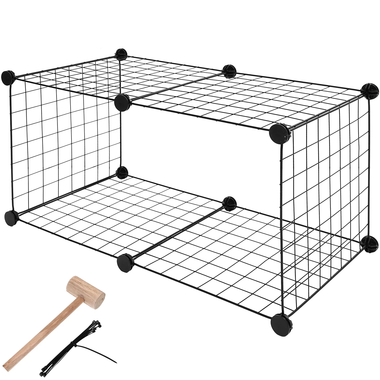 

Pet Fence Cage 35X35 Iron Dog Crates Durable Bolt Latch Easy Assembly Portable Kennels Rabbit Cats Bamboo Puppy Playpen Fold